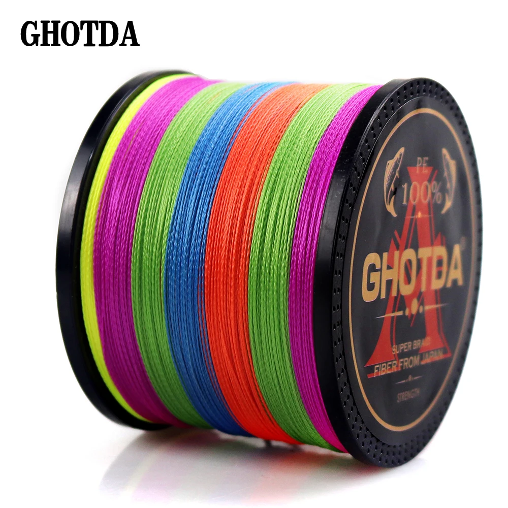 GHOTDA леска 1000 м 4 нити 10-120LB плетеная гладкая многофиламентная PE леска для ловли карпа
