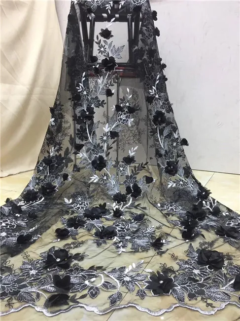 Африканский драгоценный камень 3D шифоновая кружевная ткань 2019 африканская