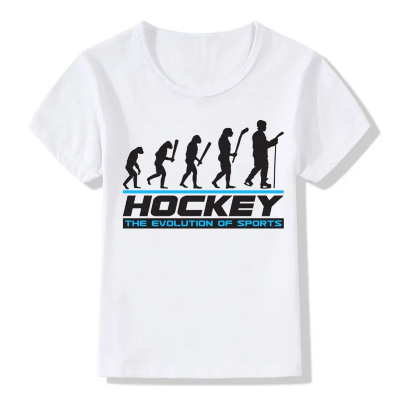 Футболка для мальчиков и девочек Evolution Of Ice Hockeyer Детская летняя повседневная