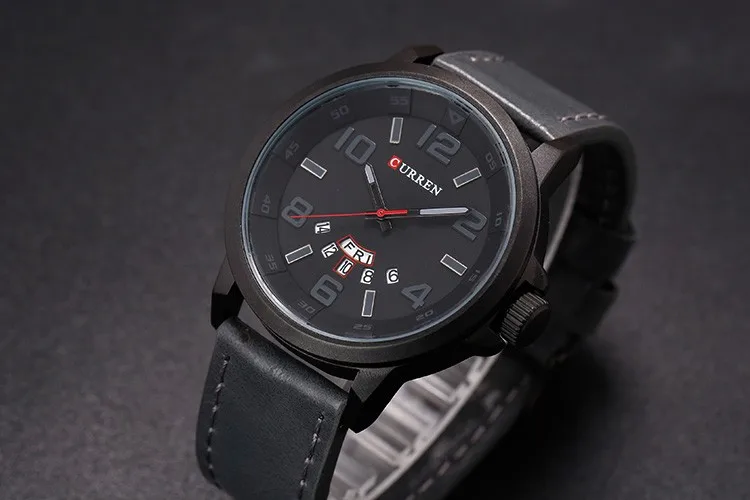CURREN 8240, мужские часы, Топ бренд, роскошные мужские кварцевые часы, водонепроницаемые спортивные военные часы, мужские кожаные часы