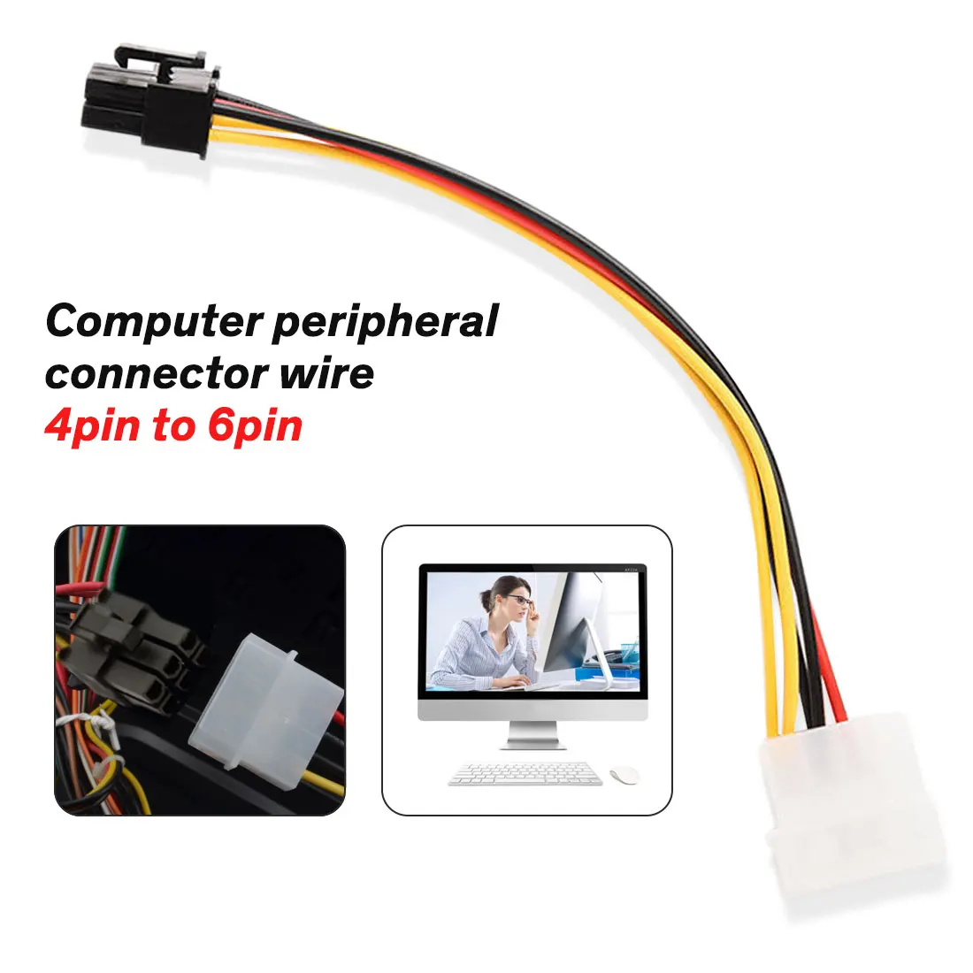 Видеокарта PCIE 20 см с 4 контактным разъемом Molex на 6 контактный PCI Express адаптер