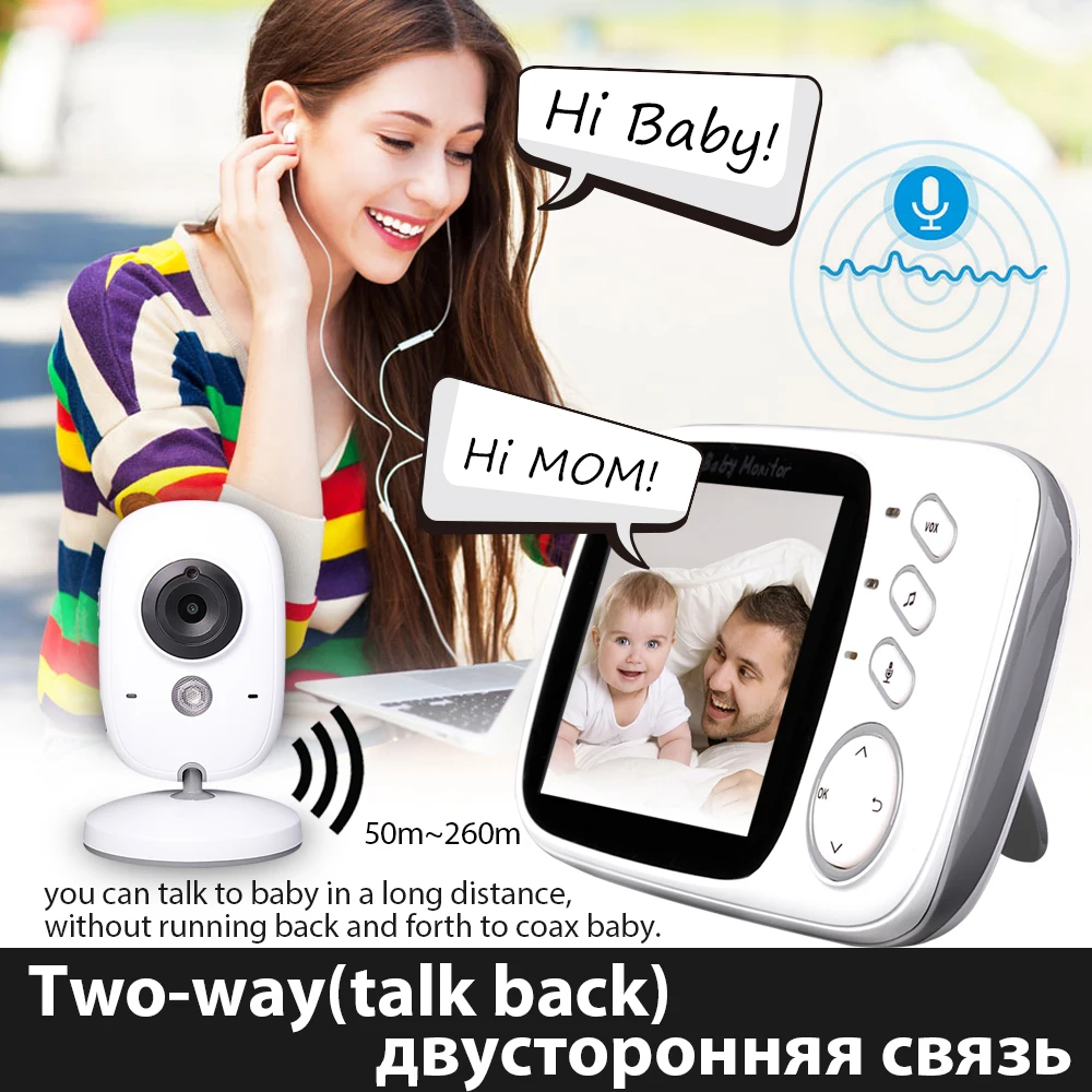 VB603 2 4 Ghz беспроводной 3 inch Electronica Беспроводной Детский монитор Way аудио 5M IR