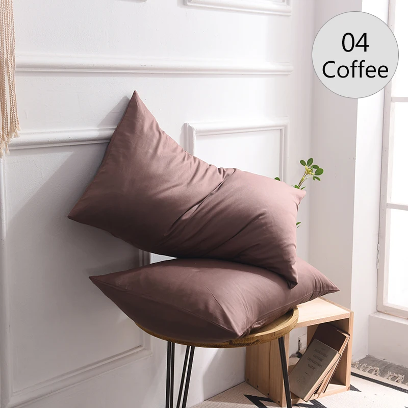 04 Coffee Чистый хлопок Роскошная однотонная наволочка индивидуальная Подушка Чехол 70x70 см 50x70 наволочка постельные принадлежности для отеля 40 - Цвет: 04 Coffee