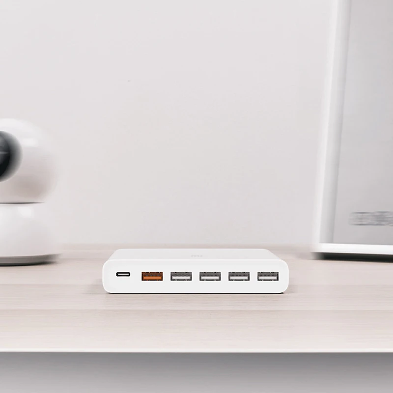 Оригинальное зарядное устройство Xiaomi USB C 60 Вт Выход Type 6 портов QC 3 0 Быстрая