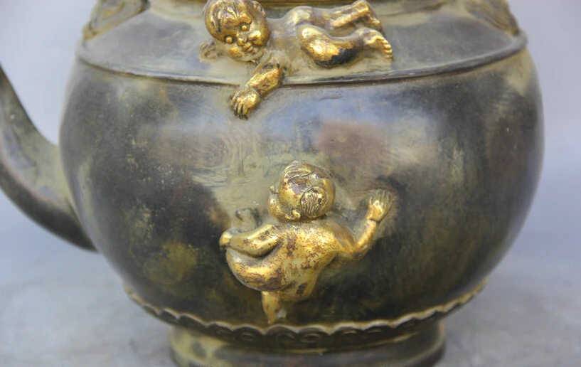 Песня voge gem S2280 21 &quotпомеченный Китайский дворец бронзовая позолота Tong Zi Boy