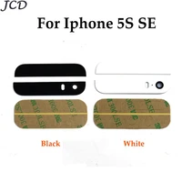 jcd top bottom glass for iphone 5s se back cover housing glass 3m adhesive sticker camera lens diffuser repair parts