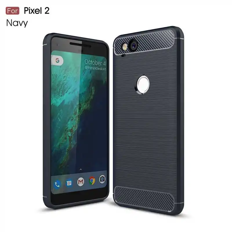 Shock Proof Soft Carbon Fiber TPU Case For Google Pixel 2 XL Cell Phone Cover |