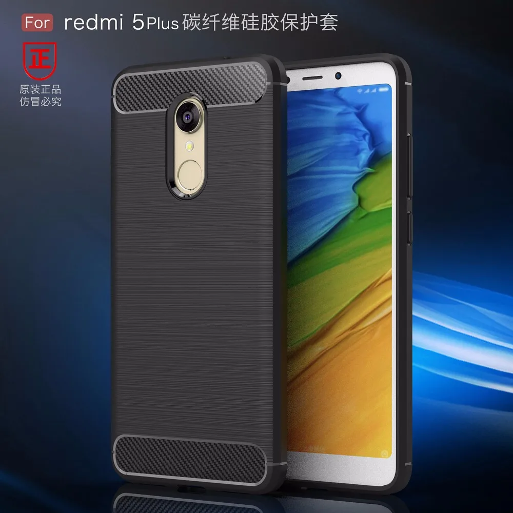Xiaomi Redmi 5 плюс Чехол Wiredrawing ТПУ чехол для redmi5 plus углеродного волокна Стиль дело|xiaomi