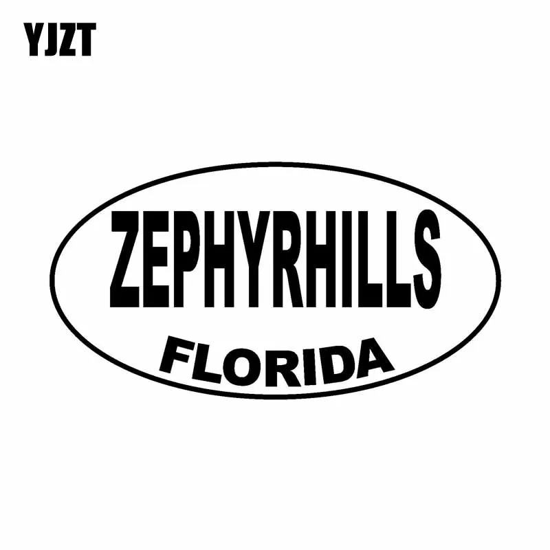 

YJZT 13,2 см * 6,9 см ZEPHYRHILLS Флорида овальная виниловая наклейка автомобильная наклейка черная серебряная фотография