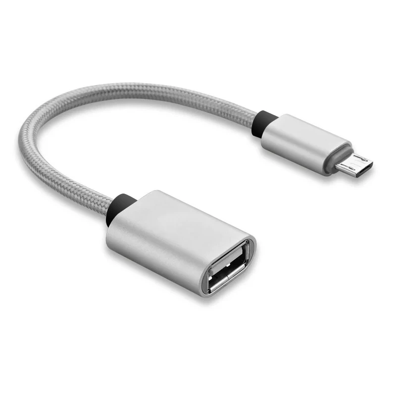 OTG кабель для телефона Android к mi cro USB адаптер для samsung Meizu lenovo Xiaomi mi красный mi huawei адаптер для хранения карт чтения конвертер - Color: sliver