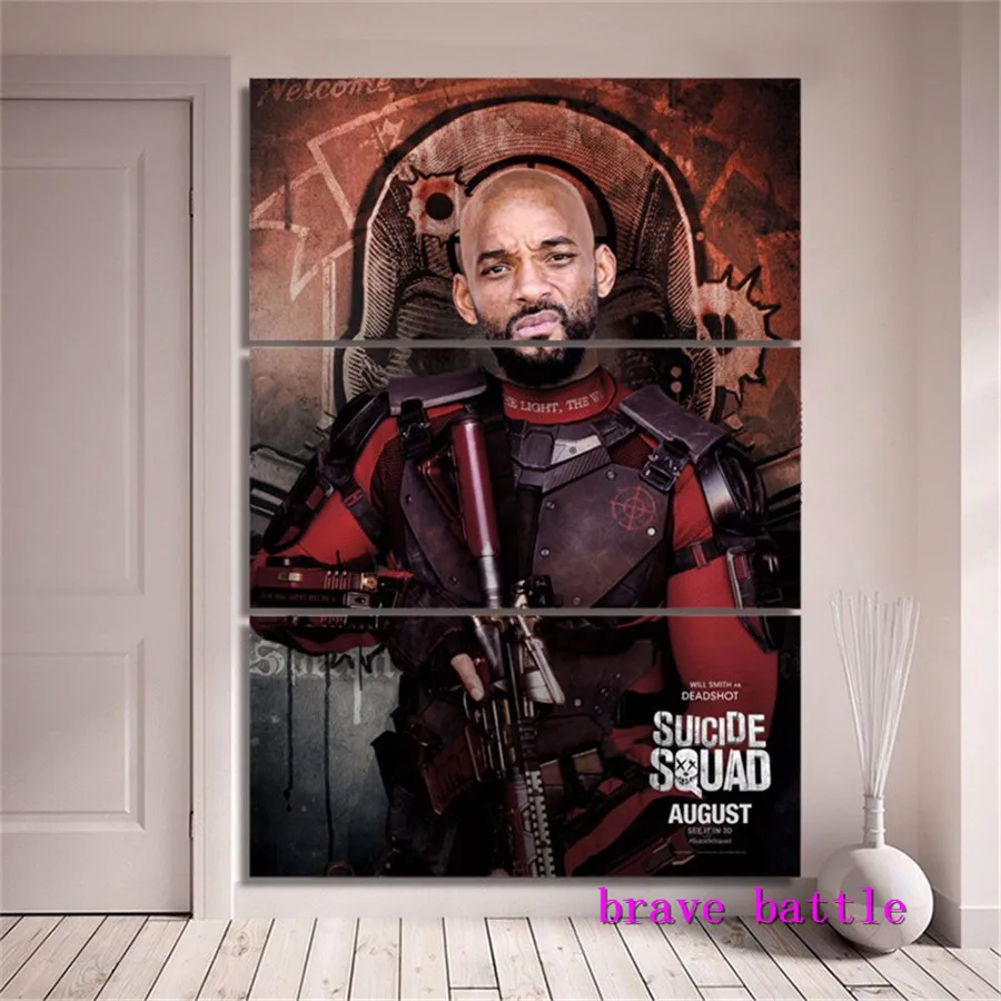 Отряд Самоубийц Will Smith как Deadshot приходит домой холст живопись гостиная домашний