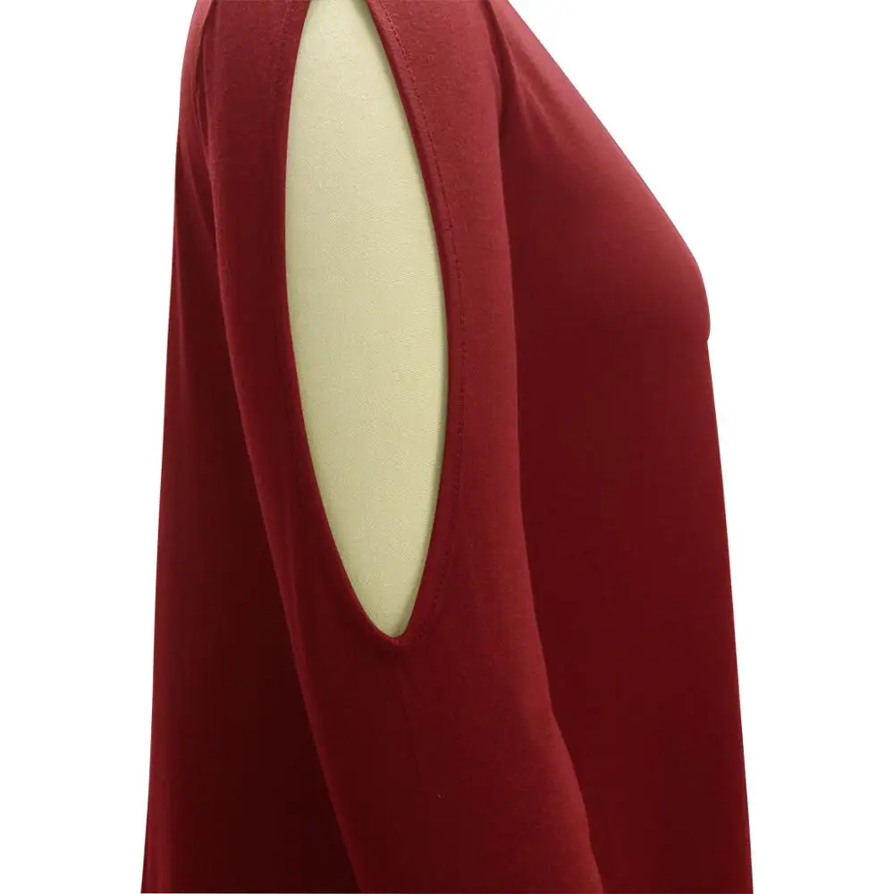 Для женщин летнее платье росы плеча Мода сексуальное с длинными рукавами