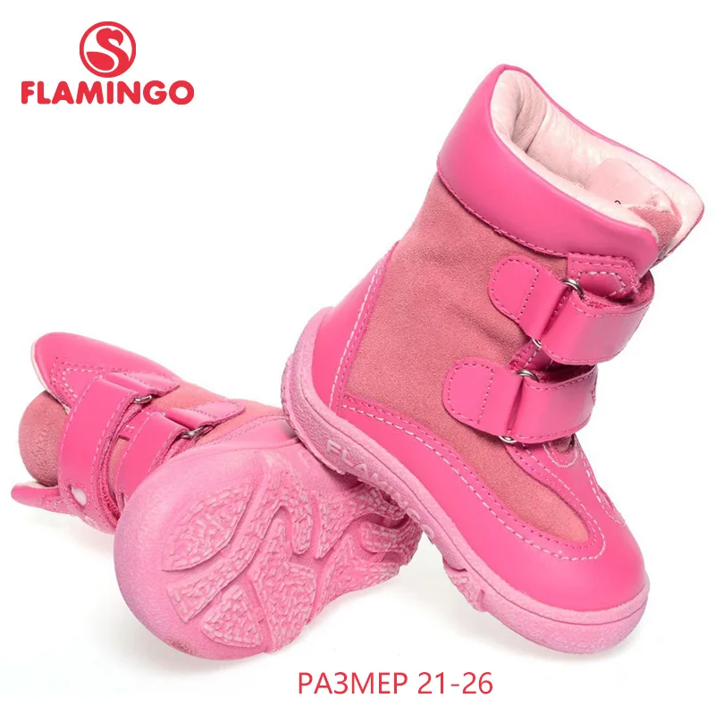 Фламинго качества модная зимняя одежда кожа детская обувь для девочек новинка 2015