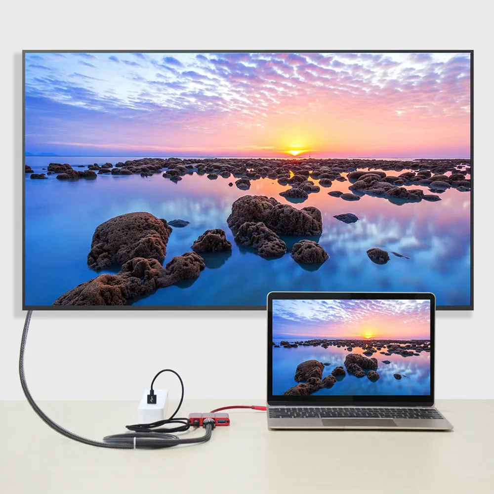 Док-станция CARPRIE Type-C адаптер USB 3 0 Type C 4K HDMI Hub 90 Вт зарядная док-станция 5 в 1 PD
