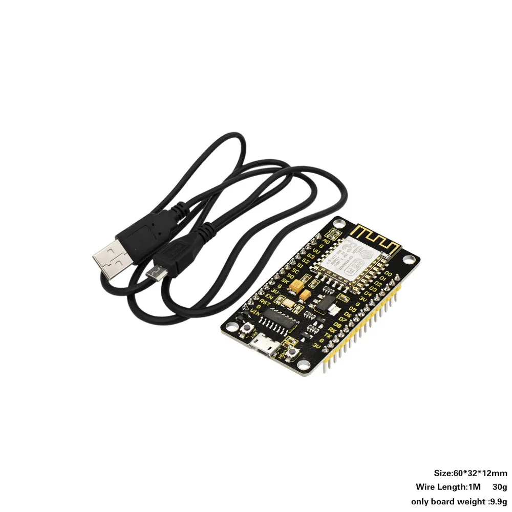 Новинка! Keyeastudio NodeMcu Lua ESP8266 ESP 12F WIFI модуль + 1 м USB кабель/макетная