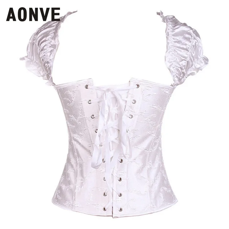 AONVE Steampunk Corset Sexy Gothic Clothing Corsellet Waist Trainer Modeling Strap Lace up Steel Bone Corpete Korset Bustier | Женская