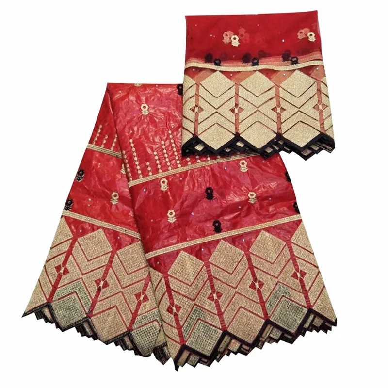 

bazin riche fabric african getzner guinea brocade fabrics and french lace 5+2 yards/lot sewing materials for clothing textile