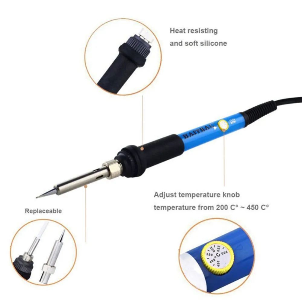 Hot Practical 60W Electric Adjustable Temperature Welding Soldering Iron Gun with 5 Tips #276153 | Инструменты