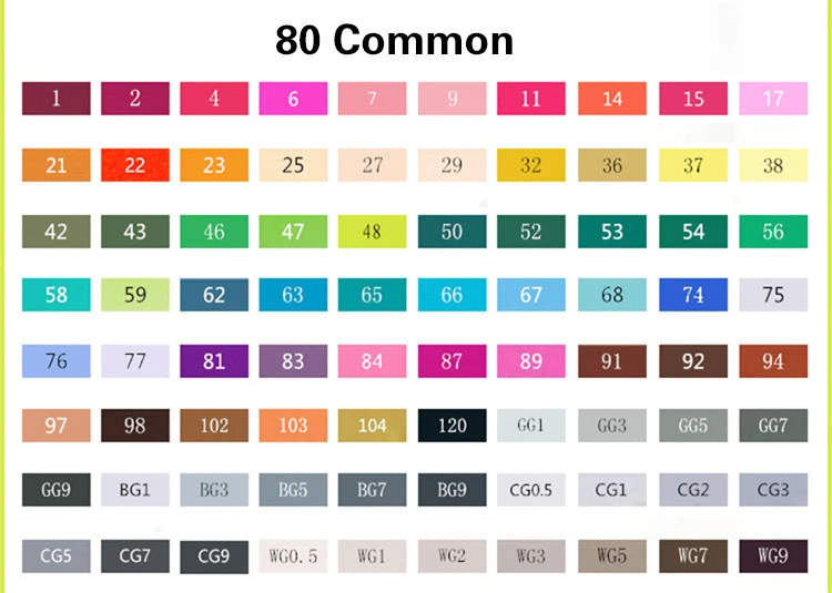 80 Common TOUCHNEW 36/48/60/72 Цвет эскиз Маркеры Ручка Двойные головки на спиртовой основе маркер для манги со значком для рисования для учащихся дизайн искусство Сделано в Китае - Цвет: 80 Common
