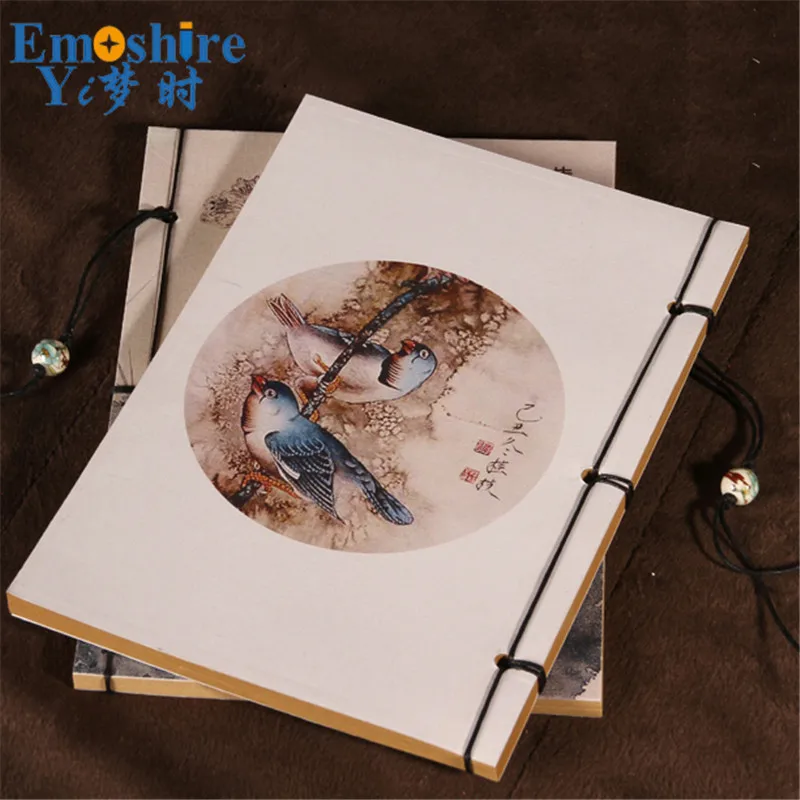 Sketch from Nature Birds and Flower Chinese Painting Vampire's Dairy Movie Vintage Notebook China Retro Notepad Note Book N300