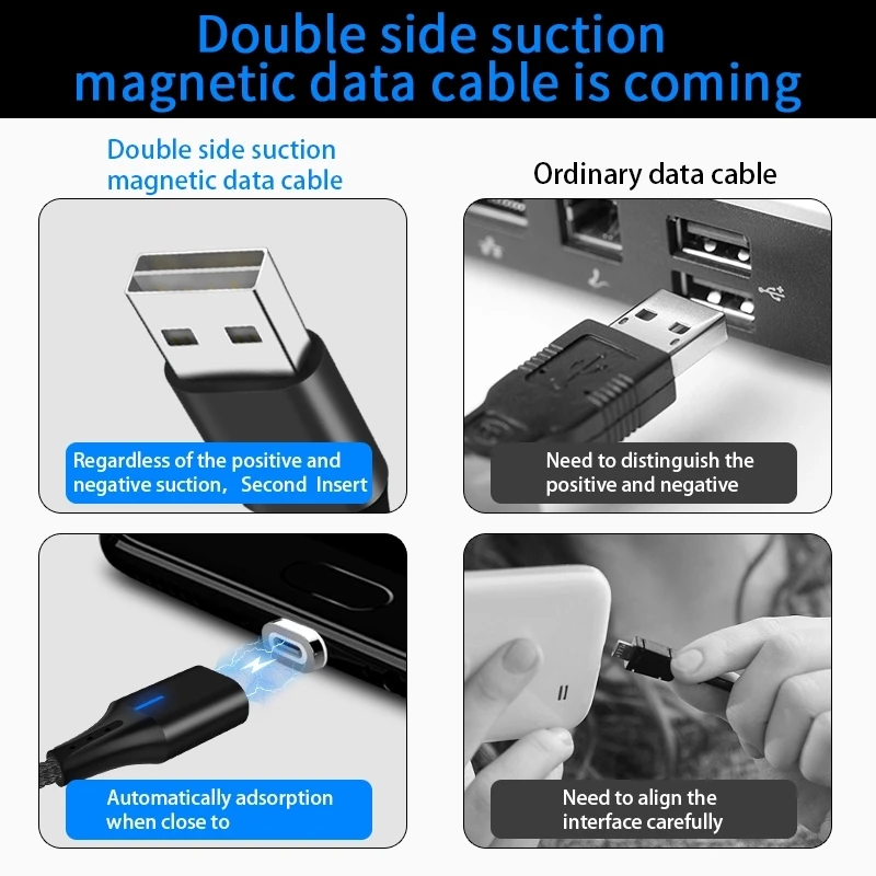 Магнитный usb-кабель CatXaa с разъемом type-C, магнитный usb-кабель для передачи данных 3 А, адаптер для быстрой зарядки для huawei samsung, Дополнительный внешний аккумулятор
