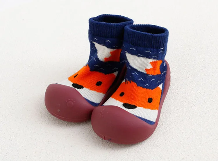 KiDaDndy/детские носки для малышей 0-3 лет, Нескользящие, с рисунком Cyre, с полосатым носком, с резиновой подошвой, для маленьких мальчиков и девочек