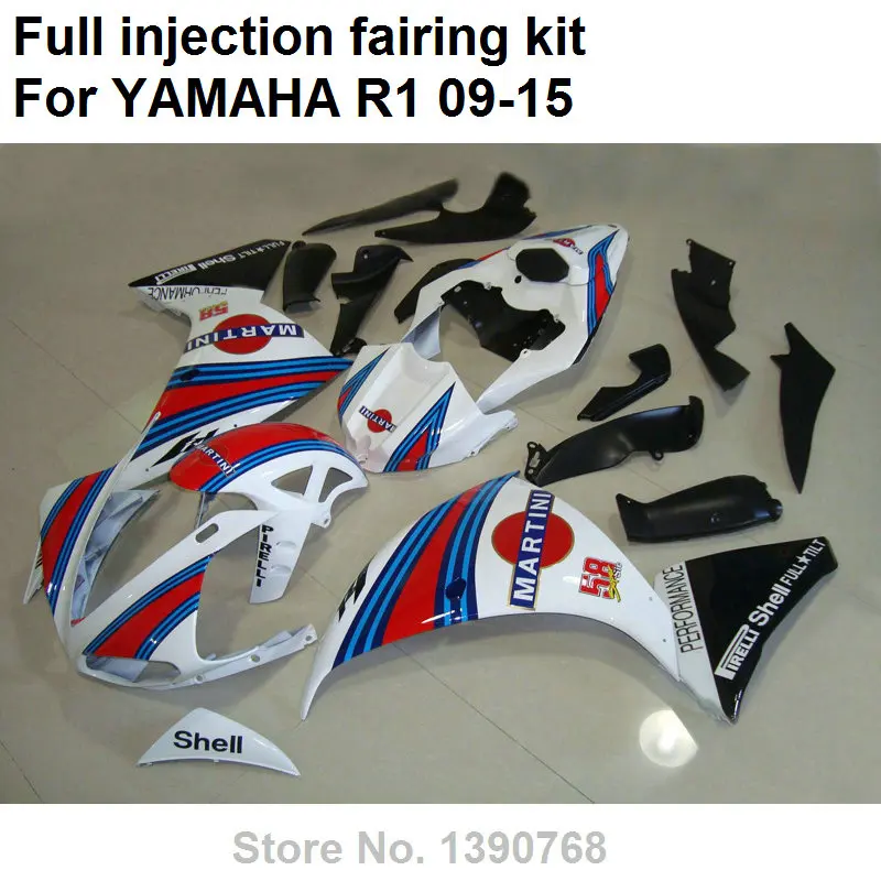 ABS Пластиковые обтекатели для литьевой формы YAMAHA YZF R1 09 10 11 12 13 14 15 белый черный