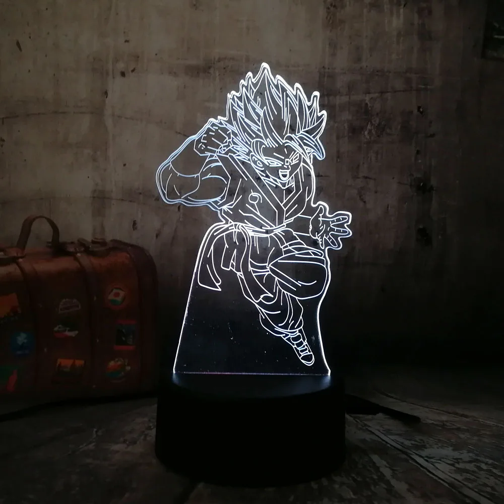 Новинка фигурка Dragon Ball Сон Гоку Пробивка 3D Красочный светодиодный ночник