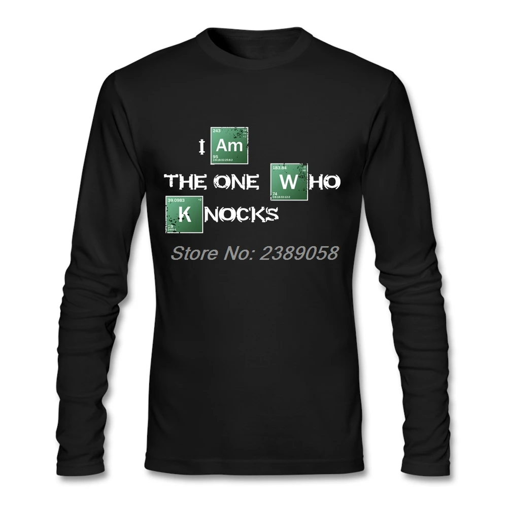 Мужская футболка с принтом I Am The One Who Knocks брендовая длинными рукавами футболки