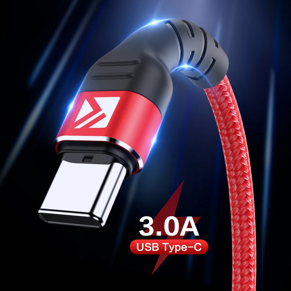 Кабель FLOVEME USB Type C 3A для быстрой зарядки высокопрочный Samsung S9 S10 кабель c мобильного