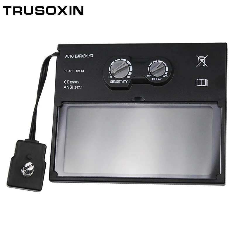 Шлем сварочный с автозатемнением на солнечной батарее внешним контролем