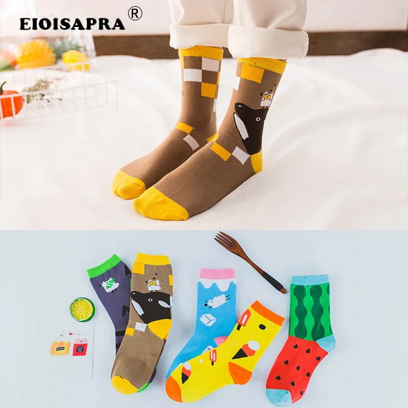 Новые модные носки в стиле Харадзюку креативные Модные женские повседневные