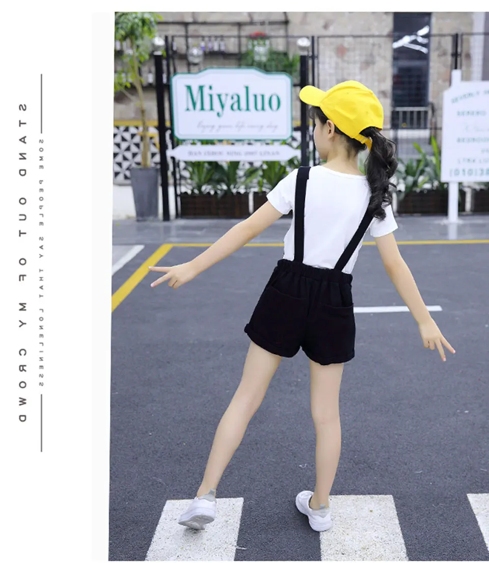 Комплект одежды для девочек, весенний Детский костюм, Однотонная рубашка+ комбинезон, Повседневная осенняя одежда для девочек-подростков 8, 11, 12, 13 лет