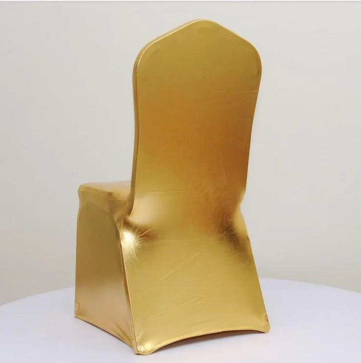 Высокое качество чехлы для стульев 10 шт. золотые новые из спандекса и лайкры