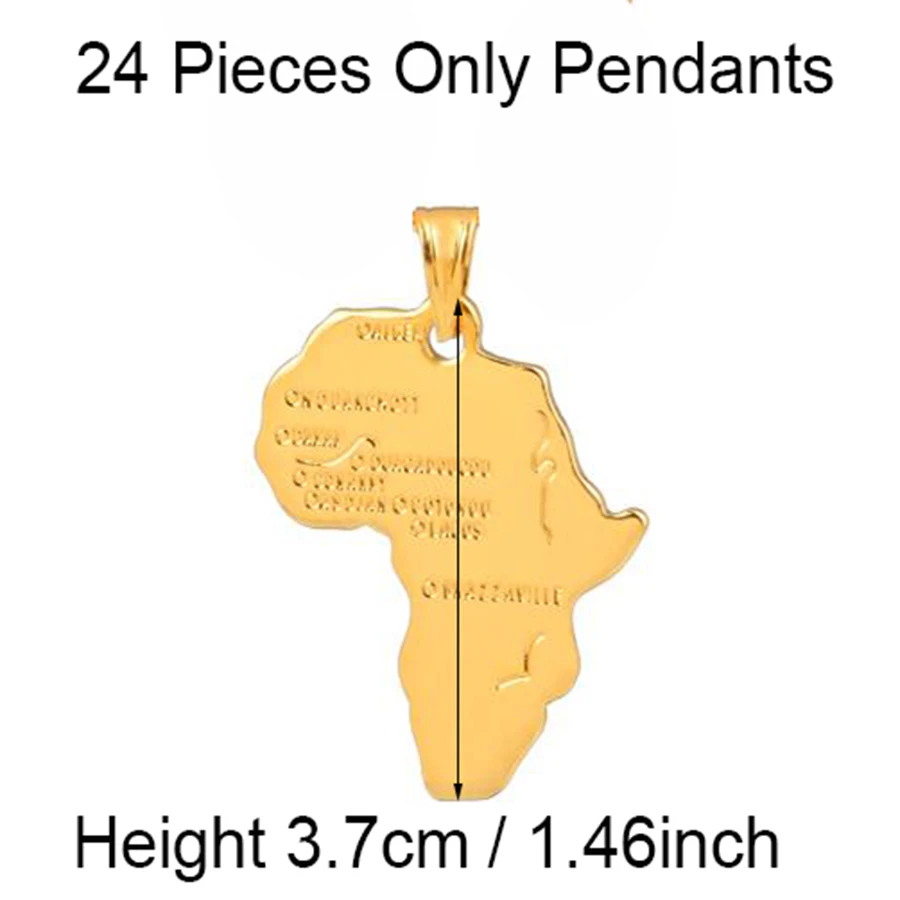 

Anniyo Wholesale Bulk Africa Map Charms Pendant Gold Color Jewelry Women Men Ethiopian Nigeria Kenya South Africa Congo #132006