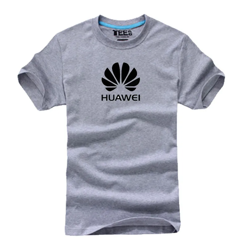 Летняя футболка с логотипом Huawei хлопковая Повседневная коротким рукавом |