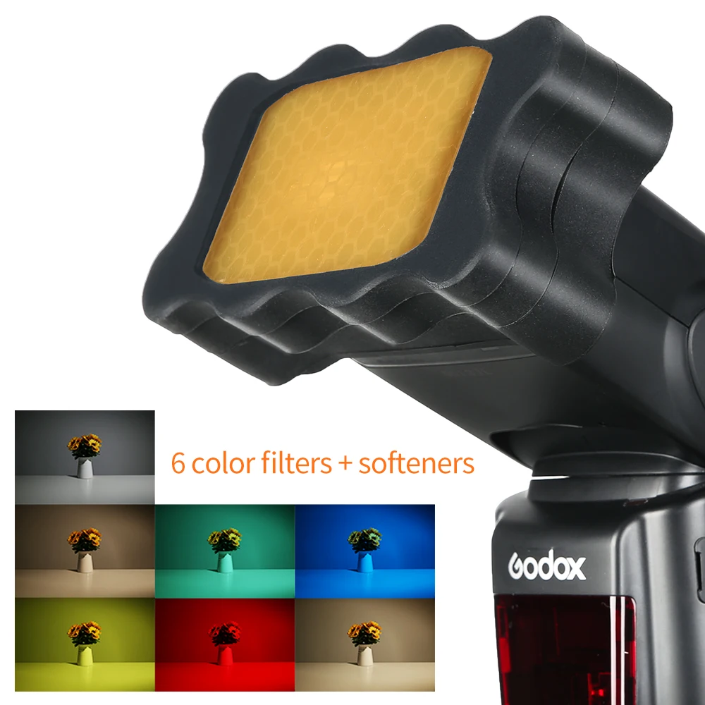 Резиновая сотовая сетка для вспышки Speedlite + 7 шт. цветных гелевых фильтров камеры