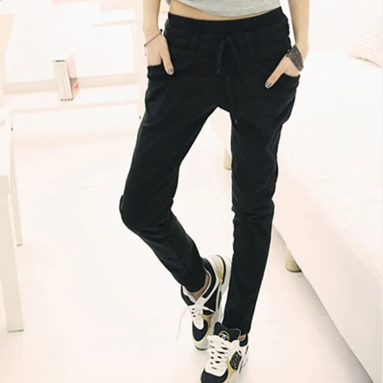 Женские хлопковые шаровары с высокой талией свободные облегающие штаны|pantalones