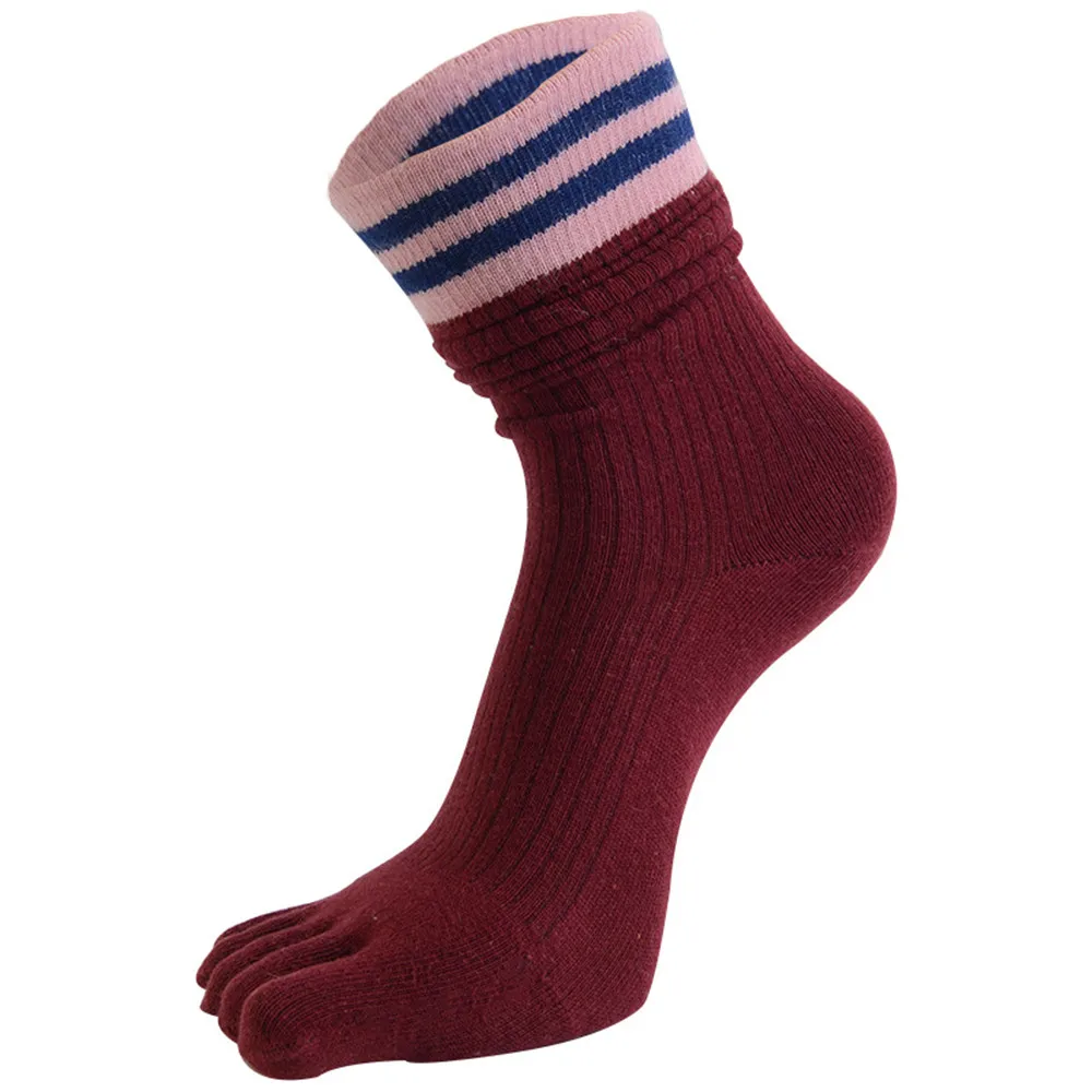 5 pcs Autumn and Winter Women's Girls Warm Soft Pure Color Wool Five Finger Toe Socks Women Cotton Free Shipping |