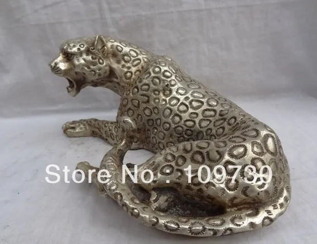 SCY bir 00892 12 &quotКитай серебряные Животные Скульптура Тигр Ягуар Леопард лепардо