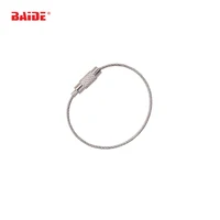 Screw Locking Stainless Steel Wire Keychain Cable Rope Key Holder Keyring Key Chain Rings Cable Outdoor Hiking Keychains