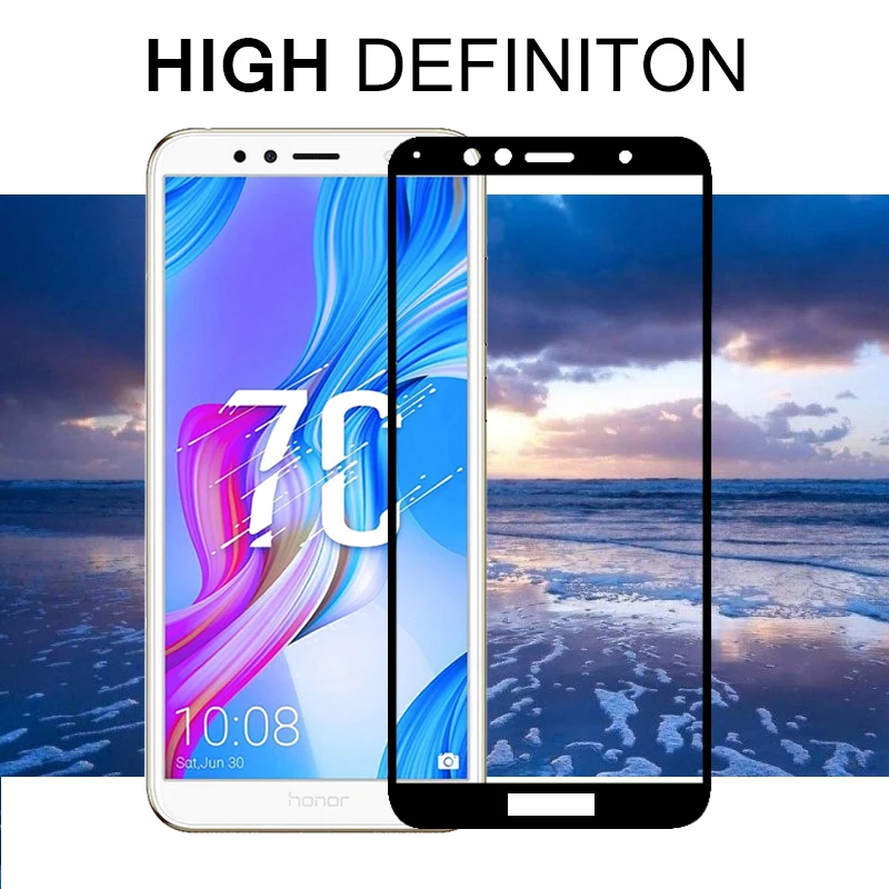 Стекло на Honor 7C pro защита экрана закаленное стекло для Huawei 7c AUM L41 полное покрытие