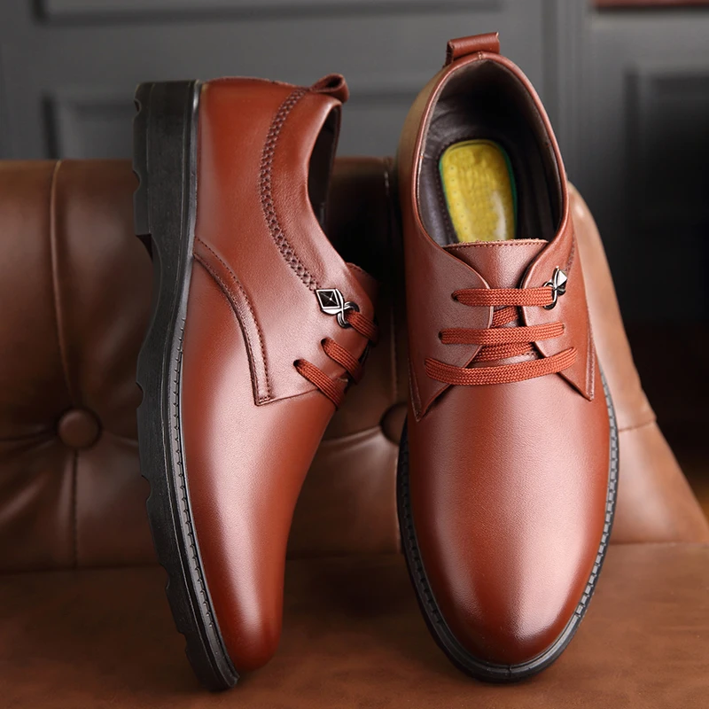 2018 New Black Brown Leather Men's Dress Shoes Official Business | Обувь