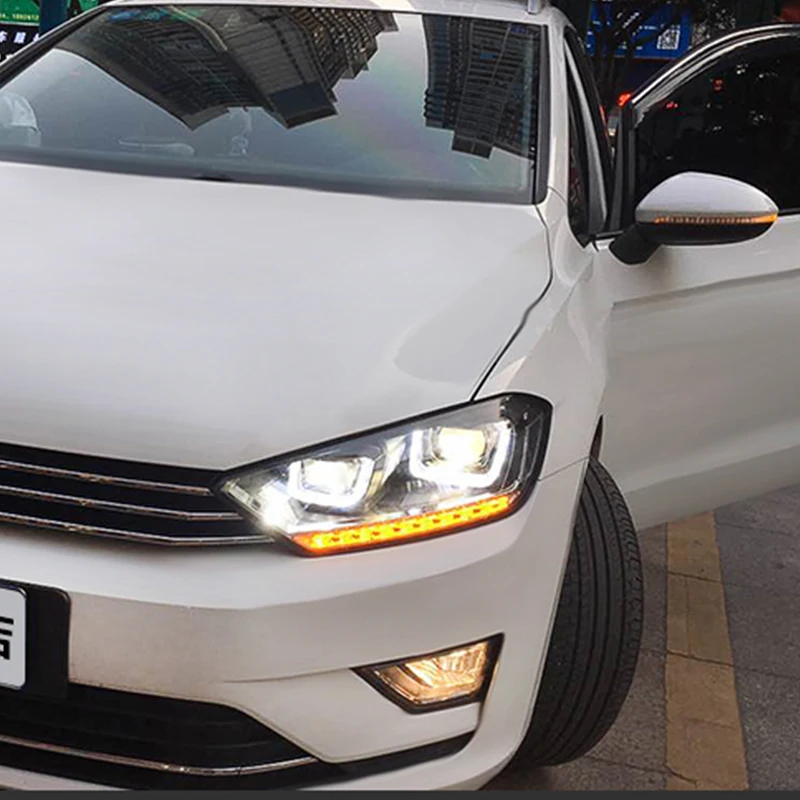 Для Volkswagen спортивный фургон Golf 2016 авто DRL светодиодная фара в сборе дневные