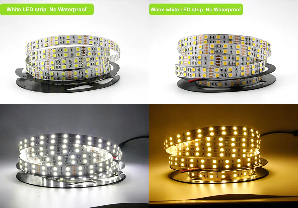 [DBF] DC 12V 5M 5050 SMD 600 светодиодный s IP67 водонепроницаемый RGB светодиодный светильник IP20 двухрядный 120 светодиодный/m Белый/теплый белый светодиодный гибкий светильник
