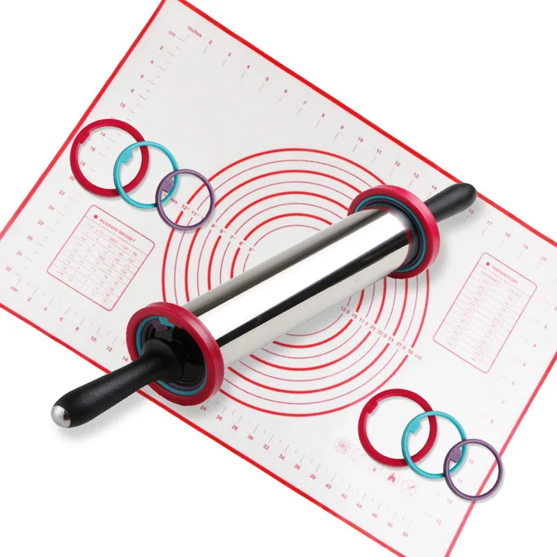 Регулируемый штифт из нержавеющей стали с 3 съемными толстыми кольцами и