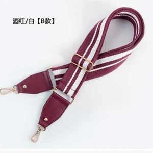 5cm Purple White B Полосатая Сумка, ремешки через плечо, Наплечные ремни для сумок Сменный ремень для женской сумки, ремешок, аксессуары, Золотая Пряжка, 140 см, регулируемый KZ151332 - Цвет: 5cm Purple White B