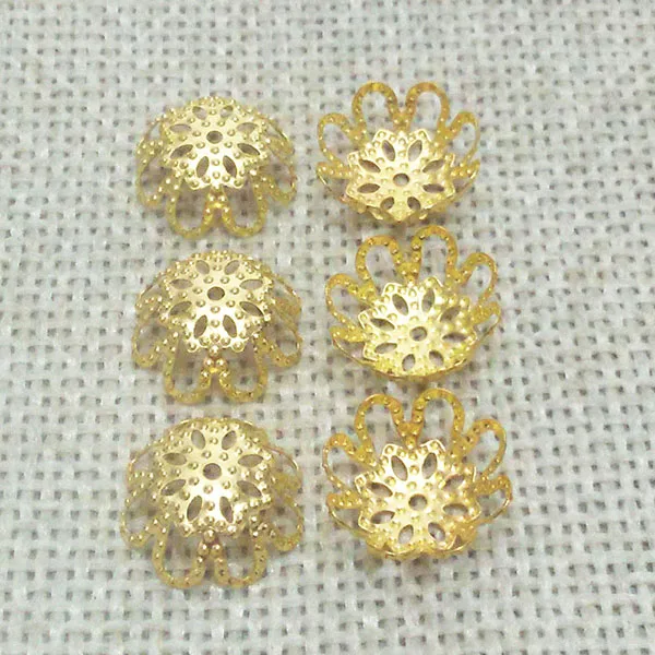 15mm gold Серьги для изготовления ювелирных изделий фурнитура бусины концевые крышки brincos застежка кисточки цветок филигранная разделитель обжимные шнуры ожерелье жемчуг Топ - Цвет: 15mm gold