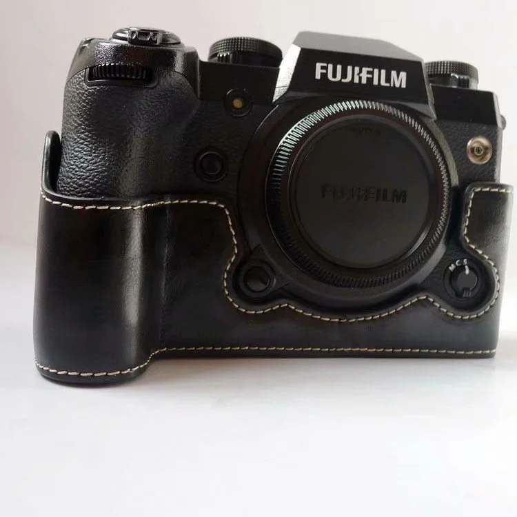 Pu кожаный чехол для камеры половина тела сумка для камеры чехол для Fujifilm XH1 Fuji X-H1 чехол для камеры