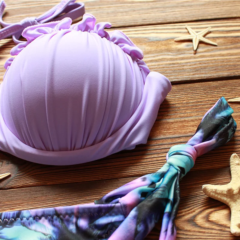 Милый бюстгальтер в виде русалки винтажная пляжная одежда футляр бесплатная